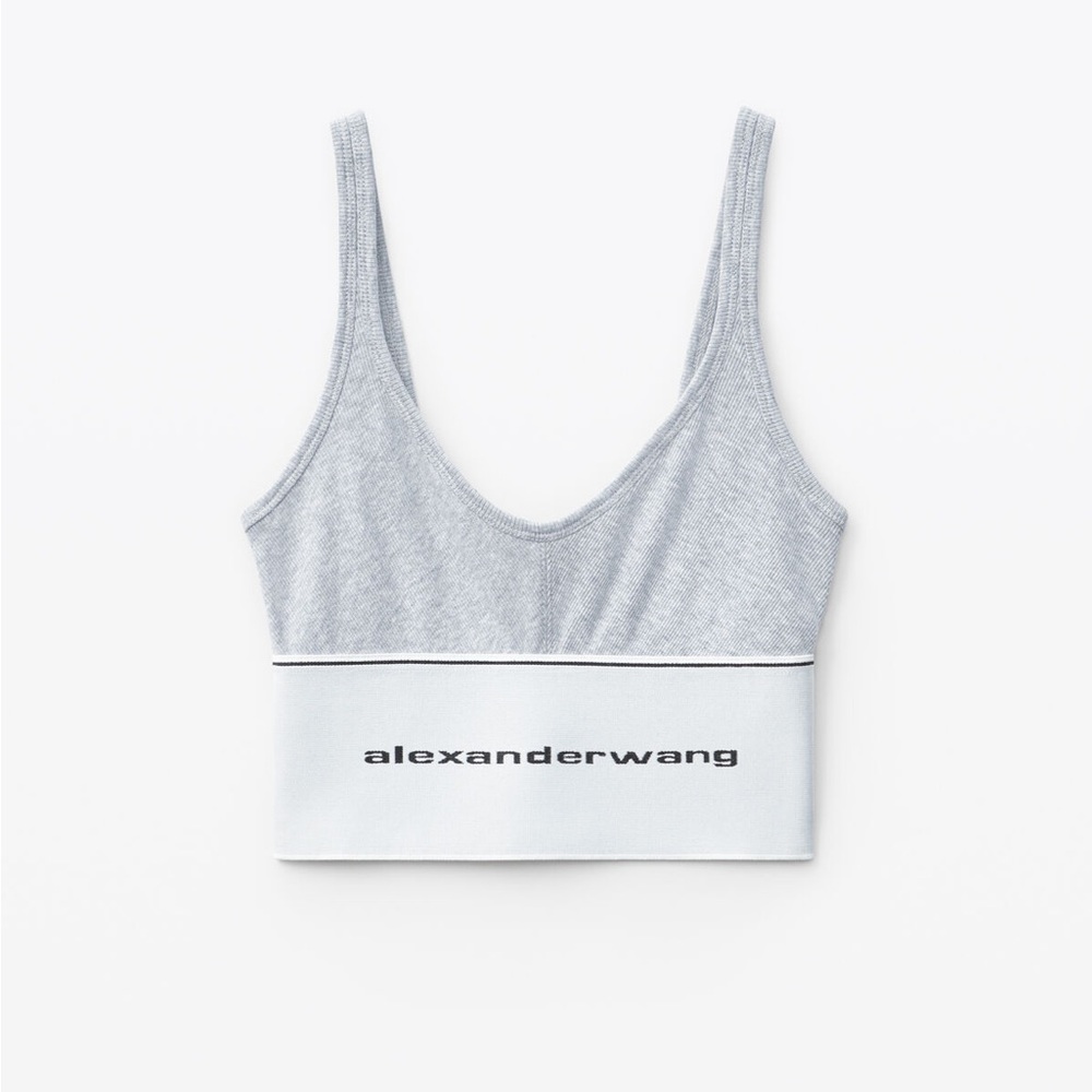 NWT Alexander Wang logo elastic bra in ribbed jersey